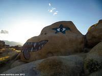 Alabama Hills plays host to the graffitied Nightmare Rock