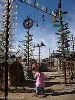 Tiffany exploring the Bottle Tree Ranch