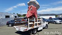 A Doggie Diner head now located in Napa, pre-restoration