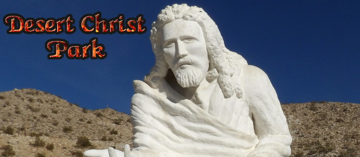 Desert Christ Park has over 40 white concrete statues of the New Testament